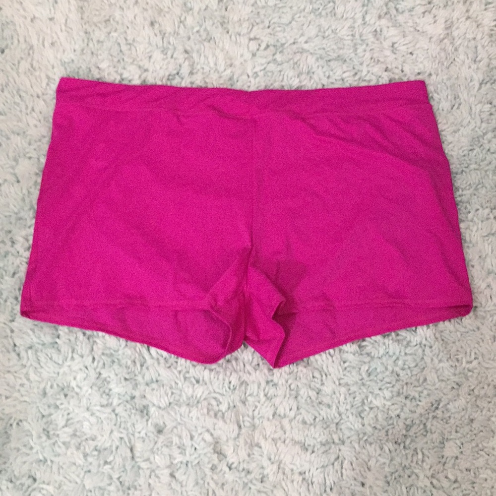 Pink plus size swim shorts
